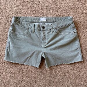 Carve Designs Olive Corduroy Frayed Hem Shorts